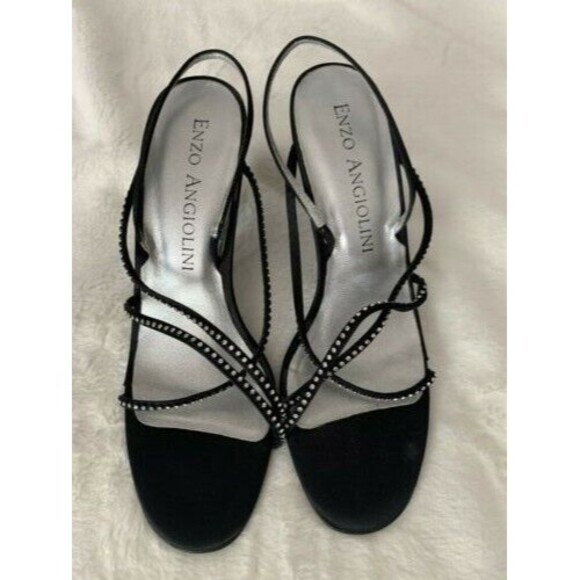 New Enzo Angiolini strappy heel with silver bling Sz 7 - Picture 1 of 4